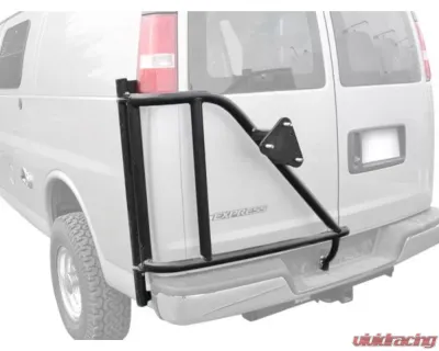 Aluminess 6 on 5.5 with Metric Lugs Rear Door Tire Rack Chevy Express | GMC Savana 2003-2022 - 210057.1-FS