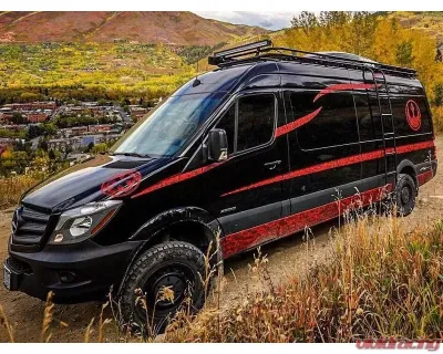Aluminess 3/4 in. Pipe Penthouse Low Profile Go Power Solar Half Perforated Floor Weekender Open Front Roof Rack Dodge | Mercedes-Benz Sprinter 2007+ - 210431.1