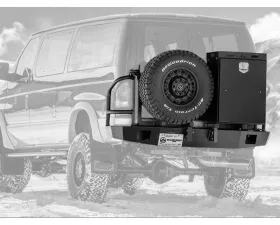 Aluminess Rear Bumper with Brush Guards and Bike Rack Arms for Ford E-Series 1992-2014