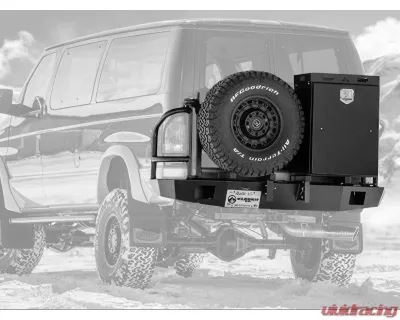 Aluminess Rear Bumper with Brush Guards and Swing Arms for Ford E-Series 1992-2014 - 210005.6