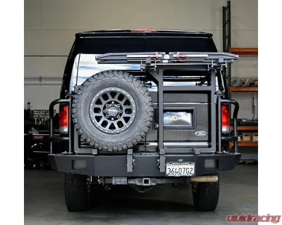 Aluminess Rear Bumper with Brush Guards and Swing Arms for Ford E-Series 1992-2014 - 210005.6