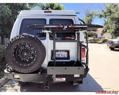 Aluminess Rear Bumper with Brush Guards and Swing Arms for Ford E-Series 1992-2014 - 210005.6
