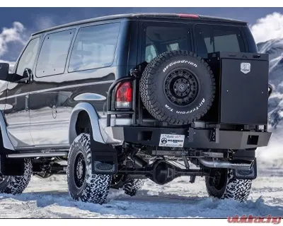 Aluminess Rear Bumper with Brush Guards and Swing Arms for Ford E-Series 1992-2014 - 210005.6