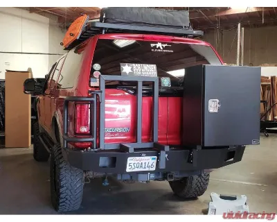 Aluminess Rear Bumper with Brush Guards and Swing Arms for Ford Excursion 1999-2005 - 210043.3