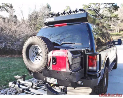 Aluminess Rear Bumper with Brush Guards and Swing Arms for Ford Excursion 1999-2005 - 210043.3