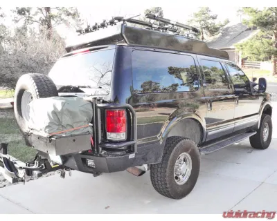 Aluminess Rear Bumper with Brush Guards and Swing Arms for Ford Excursion 1999-2005 - 210043.3