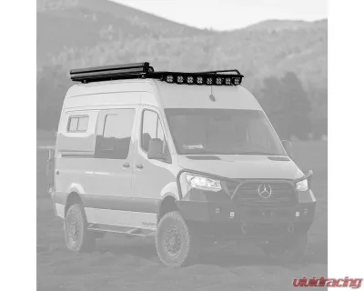 Aluminess 170" EXT Explorer Roof Rack with ARC Onx Light Mount for 2019+ Mercedes Sprinter - 210703.1