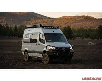 Aluminess 170" EXT Explorer Roof Rack with ARC Onx Light Mount for 2019+ Mercedes Sprinter - 210703.1