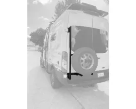 Aluminess Rear Door Tire Rack with Low Roof Ford Transit 2015+