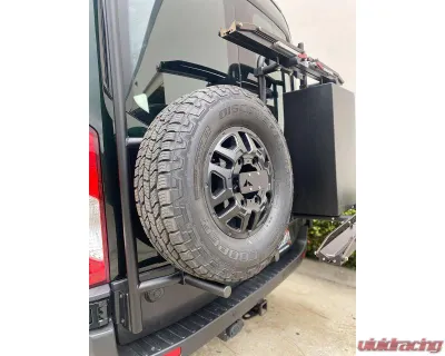 Aluminess Rear Door Tire Rack with Low Roof Ford Transit 2015+ - 210714.1