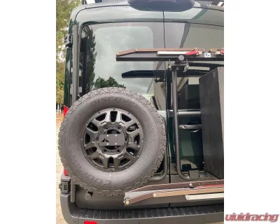 Aluminess Rear Door Tire Rack with Low Roof Ford Transit 2015+ - 210714.1