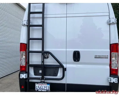 Aluminess Rear Door Ladder for Low Roof Ram Promaster 2014+ with Tire Box Mount - 210717.1