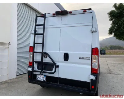 Aluminess Rear Door Ladder for Low Roof Ram Promaster 2014+ with Tire Box Mount - 210717.1