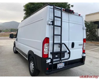 Aluminess Rear Door Ladder for Low Roof Ram Promaster 2014+ with Tire Box Mount - 210717.1