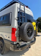 Aluminess Rear Door Ladder for Low Roof Mercedes-Benz Sprinter 2019+ with Tire Box Mount                                     - 210718.1 - Image 2