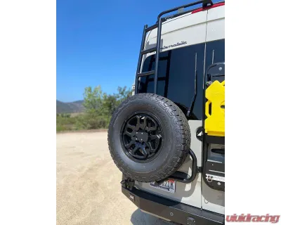 Aluminess Rear Door Ladder for Low Roof Mercedes-Benz Sprinter 2019+ with Tire Box Mount - 210718.1