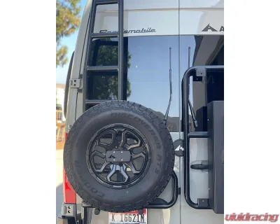 Aluminess Rear Door Ladder for Low Roof Mercedes-Benz Sprinter 2019+ with Tire Box Mount - 210718.1