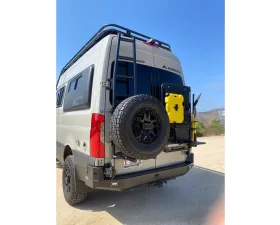 Aluminess Rear Door Ladder for High Roof Mercedes-Benz Sprinter 2019+ with Tire Box Mount