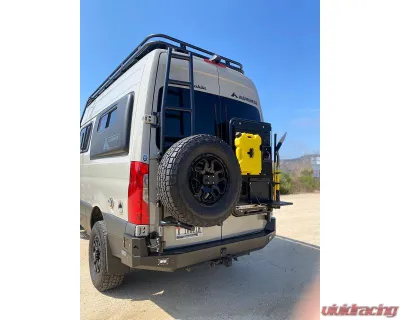 Aluminess Rear Door Ladder for Low Roof Mercedes-Benz Sprinter 2019+ with Tire Box Mount - 210718.1