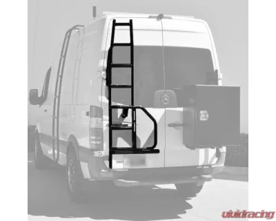 Aluminess Rear Door Ladder for High Roof Mercedes-Benz Sprinter 2007-2018 with Tire Box Mount - 210720