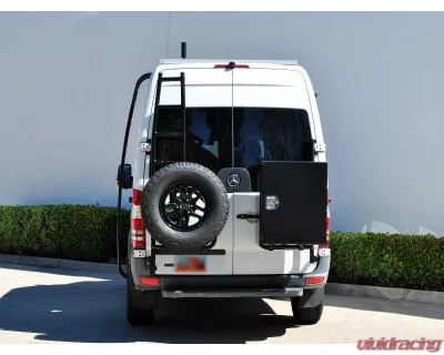 Aluminess Rear Door Ladder for High Roof Mercedes-Benz Sprinter 2007-2018 with Tire Box Mount - 210720