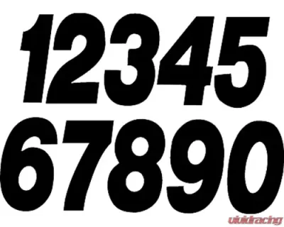 Dirt Digits 4" Number "0" Black Pro Digits Competition Stick-on Numbers (3/Pk) - PD43B-0