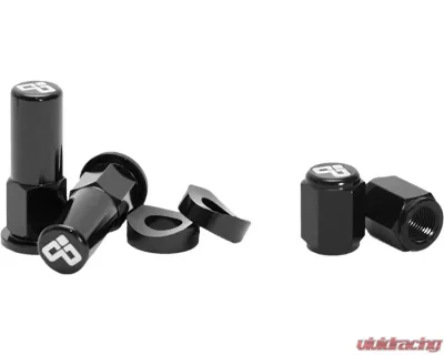 Dubya Rim Lock Nut & Valve Cap Kit Black - 68-051B