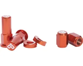Dubya Rim Lock Nut & Valve Cap Kit Orange
