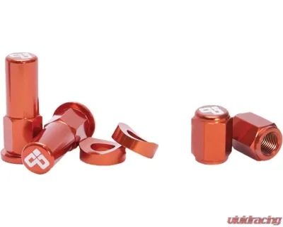 Dubya Rim Lock Nut & Valve Cap Kit Orange - 68-051O