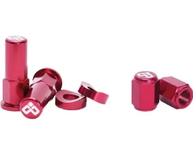 Dubya Rim Lock Nut & Valve Cap Kit Red