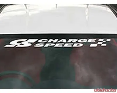 Charge Speed 813mm x 107mm White "CS Window" Windshield Graphics Decal Sticker - BCACC-CSAS34012