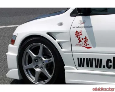 Charge Speed FRP 20mm Wide Body D-1 Front Fender Pair Mitsubishi Lancer Evo VII | VIII | IX 2002-2007 - BCML02-CS424FF