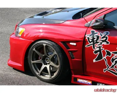 Charge Speed FRP 20mm D-1 Style Wide Front Fenders Pair Mitsubishi Lancer Evo X 2008-2017 - BCML08-CS427FF