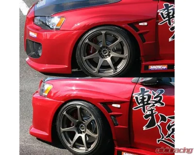 Charge Speed FRP 20mm D-1 Style Wide Front Fenders Pair Mitsubishi Lancer Evo X 2008-2017 - BCML08-CS427FF