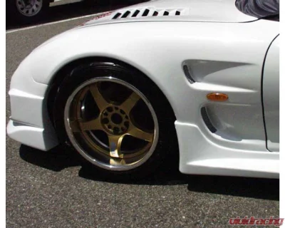 Charge Speed FRP D-1 Style Front 20mm Wide Body Front Fenders Pair Mazda RX7 1993-2004 - BCMaR93-CS710FFW