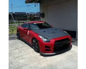 Charge Speed Carbon Front Bumper (White Gel) w/ LED & Carbon Front Under Diffuser Nissan GTR R35 2007-2024