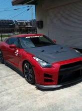 Charge Speed Carbon Front Bumper (White Gel) w/ LED & Carbon Front Under Diffuser Nissan GTR R35 2007-2024                                     - BCNG07-CS830FBCG - Image 3