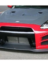 Charge Speed Carbon Front Bumper (White Gel) w/ LED & Carbon Front Under Diffuser Nissan GTR R35 2007-2024                                     - BCNG07-CS830FBCG - Image 2