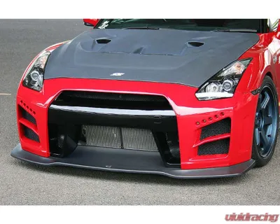 Charge Speed Carbon Front Bumper (White Gel) w/ LED & Carbon Front Under Diffuser Nissan GTR R35 2007-2024 - BCNG07-CS830FBCG