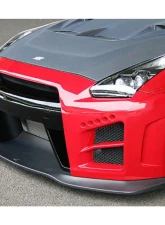 Charge Speed Carbon Front Bumper (White Gel) w/ LED & Carbon Front Under Diffuser Nissan GTR R35 2007-2024                                     - BCNG07-CS830FBCG - Image 3