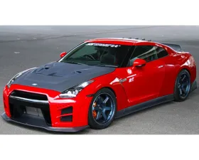 Charge Speed Kouki FRP Full Bumper Kit (White Gel) w/ LED & FRP Front Under Diffuser (Black Gel) Nissan GTR R35 2017-2024