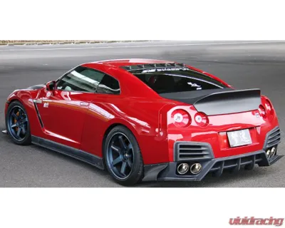 Charge Speed Kouki FRP Full Bumper Kit (White Gel) w/ LED & FRP Front Under Diffuser (Black Gel) Nissan GTR R35 2017-2024 - BCNG17-CS832FKF