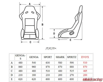 Charge Speed Bucket Racing Seat EVO X Type FRP Red - BCSEAT-EXF02