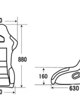 Charge Speed Bucket Racing Seat Shark Type FRP Red                                     - BCSEAT-HF02 - Image 2