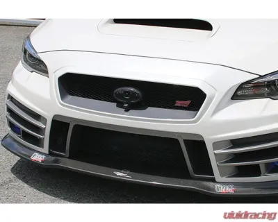 Charge Speed FRP Subaru Emblem Front Bumper Base w/ Camera Mount In Black Finish Subaru WRX STi 2015-2021 - BCSI15-CS9735SECC