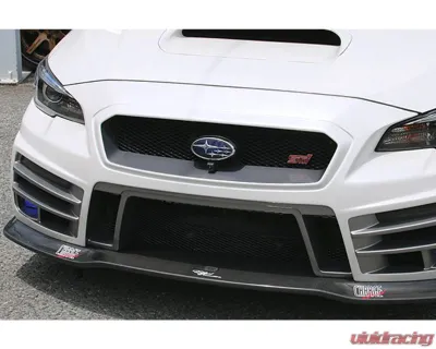 Charge Speed FRP Subaru Emblem Front Bumper Base w/ Camera Mount In Black Finish Subaru WRX STi 2015-2021 - BCSI15-CS9735SECC