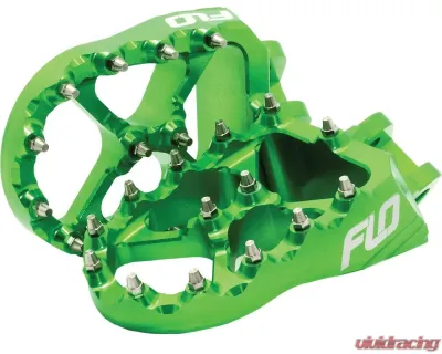 Flo Motorsports Green Pro Series Foot Pegs Honda | Kawasaki 2002-2019 - FPEG-792G
