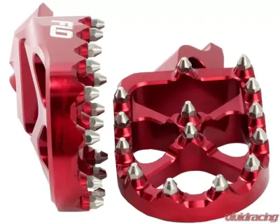 Flo Motorsports Red Pro Series Foot Pegs Honda | Kawasaki 2002-2019 - FPEG-792R