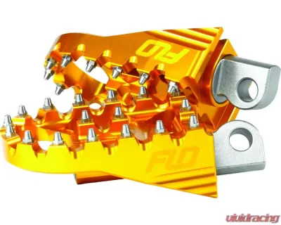 Flo Motorsports Gold 2" X 3.125" Moto Style Footpeg Set Harley-Davidson 1980-2019 - FPEG-800GLD