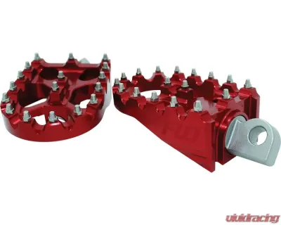 Flo Motorsports Red 2" X 3.125" Moto Style Footpeg Set Harley-Davidson 1991-2019 - FPEG-800R